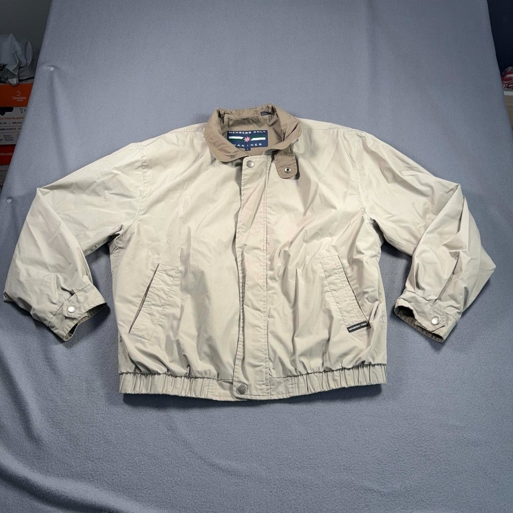 Vintage Members Only Mariner Jacket Mens L Beige Lightweight Classic 24x27